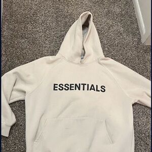 Fear of God Essentials Beige Hoodie